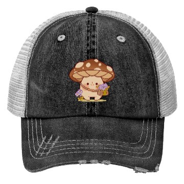Discover Flower Picking Mushroom Trucker Hats