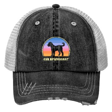 Discover Goldendoodle Sunset Dog Trucker Hats