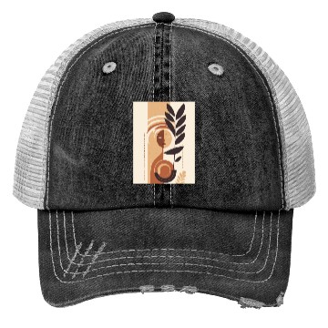 Discover Women Face Mid Century Leaf Oasis Trucker Hats