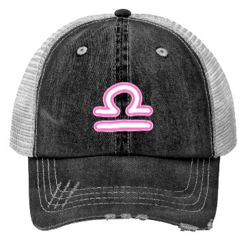 Discover Libra Zodiac Sign Neon Pink Trucker Hats