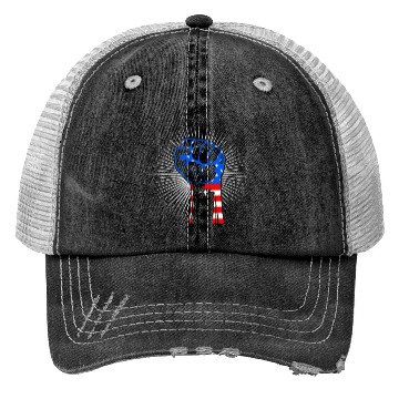 Discover American Fist Stars and Stripes USA Party Trucker Hats