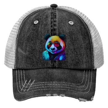 Discover Colorful and Cool: The Neon Panda Trucker Hats