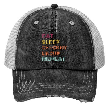 Discover Eat Sleep Check Line Up Repeat Fantasy Football Trucker Hats