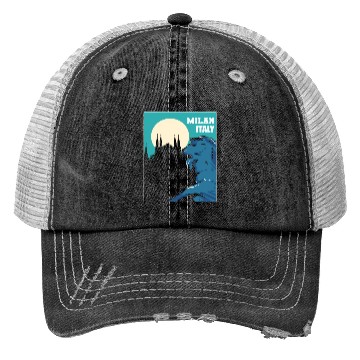 Discover Milan Italy Tourist Gift Trucker Hats