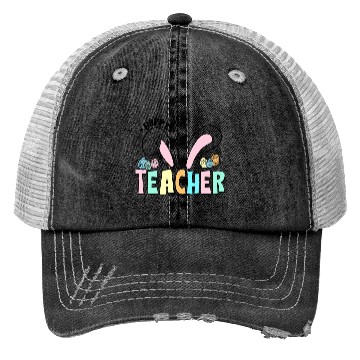 Discover Cute Easter Hoppy Teacher Bunny Ears Trucker Hats