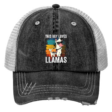 Discover This Boy Loves Llamas Animal Llama Cute Sayings Trucker Hats