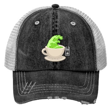 Discover Matcha Latte Great Green Tea Wave Trucker Hats