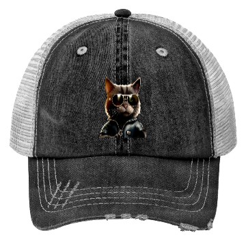 Discover Cat With Sunglasses Cute Cat Mom Meow Paws Kitty Trucker Hats