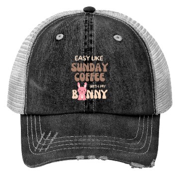 Discover Easy Like Sunday Coffee With My Bunny Trucker Hats