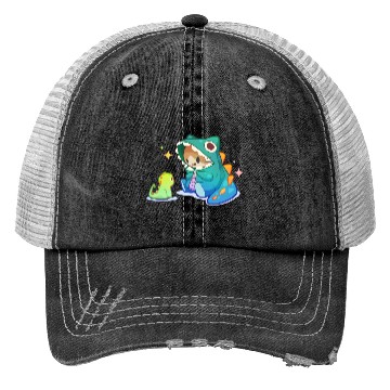 Discover Dino Cat Trucker Hats