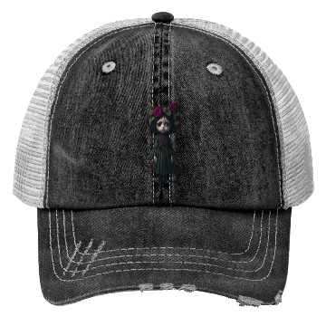 Discover Creepy Girl Doll Trucker Hats