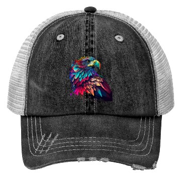 Discover psychedelic eagle Trucker Hats