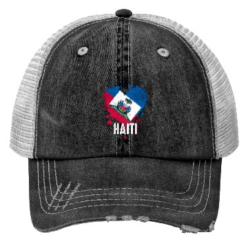 Discover Haitian Vacation Haiti Flag Trucker Hats