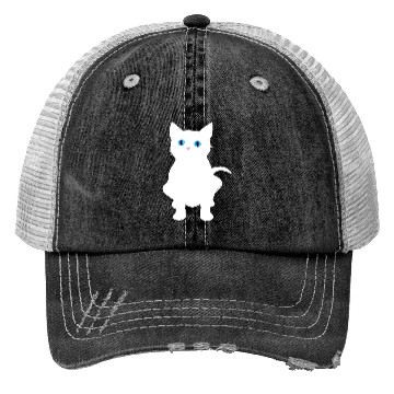 Discover White Cat Silhouette Trucker Hats