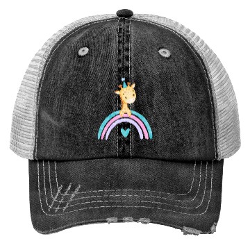 Discover Cute Colorful Giraffe Trucker Hats