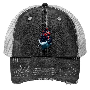 Discover Illustration sport motorcycle Trucker Hats