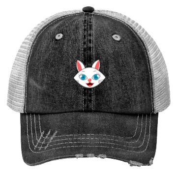 Discover Mewsome White Cat Face Trucker Hats