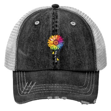 Discover Rainbow Sunflower LGBT Group Pride Transgender Pun Trucker Hats