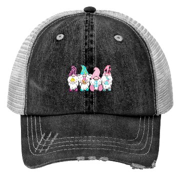 Discover 4 Easter Gnomes Pastel Spring Bunny Ears Gingham R Trucker Hats