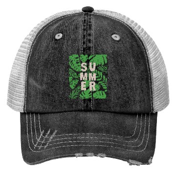 Discover leaf summer green in retro style Trucker Hats