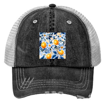 Discover Yellow Lemon Floral Detailed Summer Collection 01 Trucker Hats