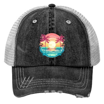 Discover Tropical Serenity Sunset Trucker Hats