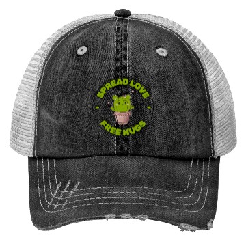 Discover Spread Love Free Hugs Funny Cactus in a Pot Trucker Hats