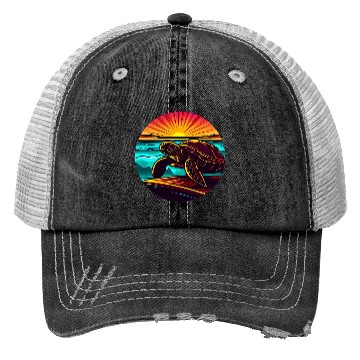 Discover Turtle at Sunset, Inspiring Nature Design Trucker Hats