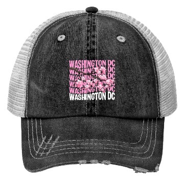 Discover Washington DC Trucker Hats, Cherry Blossom Floral Pop