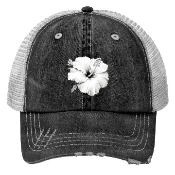 Discover Hibiscus Flower Sketch Trucker Hats