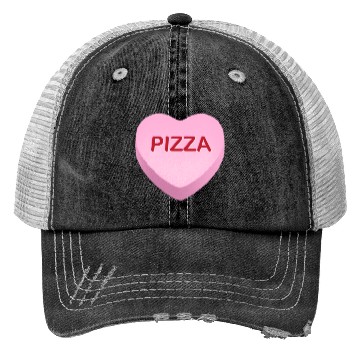 Discover Pizza Candy Heart Trucker Hats