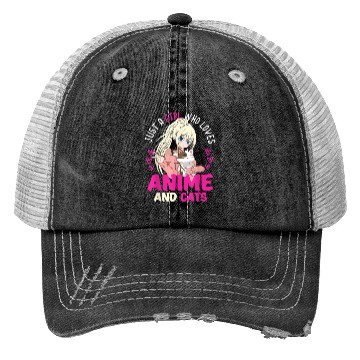Discover Anime Otaku Cats Japanese Anime Girl Kawaii Cat Trucker Hats