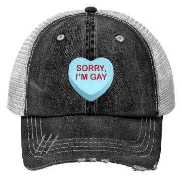 Discover Sorry I m Gay Candy Heart Trucker Hats