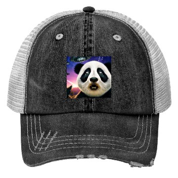 Discover Panda selfie with UFO surprise Trucker Hats