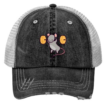 Discover Cute Gym Rat Cheese Squat Trucker Hats