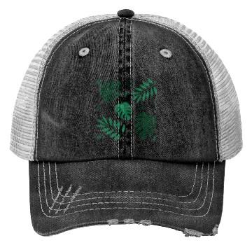 Discover Green Palm Leaves And Tropical Green Monstera Trucker Hats