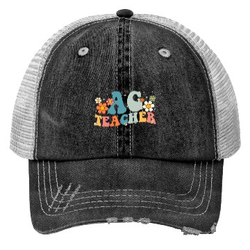 Discover Retro Groovy Agriculture Teachers Squad Back Trucker Hats