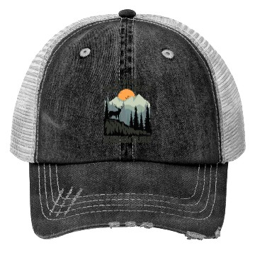 Discover forest wilderness adventure deer mountain Trucker Hats