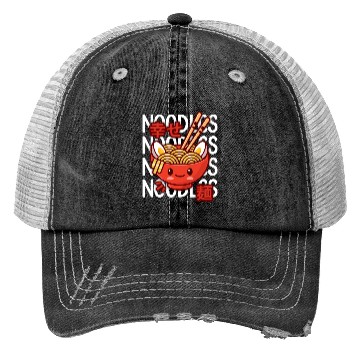 Discover Kawaii Ramen Noodle Bowl Noodles Red Trucker Hats