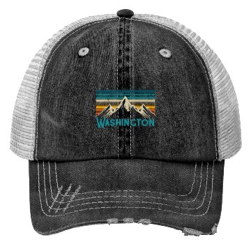 Discover Washington Mountains Nature Hiking Trucker Hats
