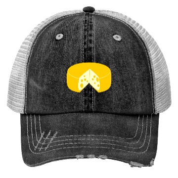 Discover Cheese golden yellow with point cut out front view Trucker Hats