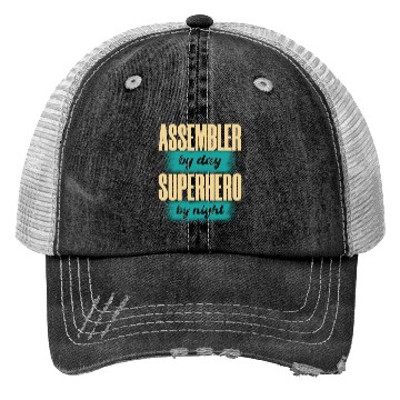 Discover Assembler By Day Superhero By Night green Trucker Hats