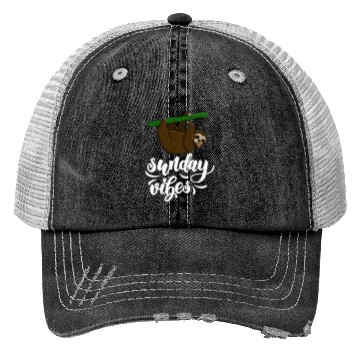 Discover Sunday Vibes Sloth Trucker Hats