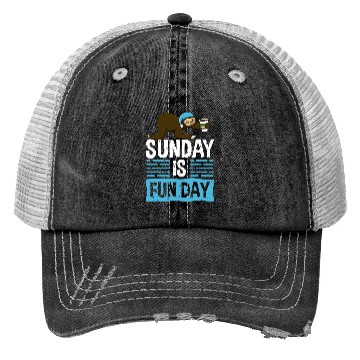Discover Sunday Is Fun Day Sloth Trucker Hats