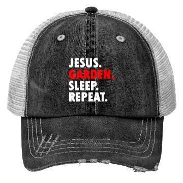 Discover Jesus Garden Sleep Repeat - Novelty Hobby Trucker Hats