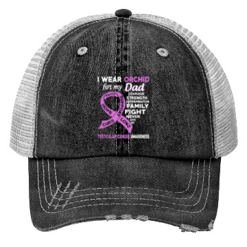 Discover I Wear Orchid For My Dad Testicular Cancer Trucker Hats