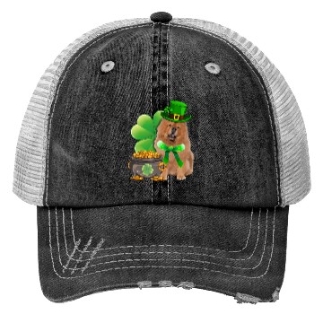 Discover Chow Chow Dog Shamrock Irish Saint St Patrick Day Trucker Hats
