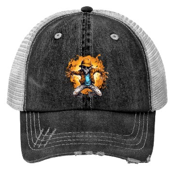 Discover Halloween Skeleton Dabbing Hip Hop Trucker Hats