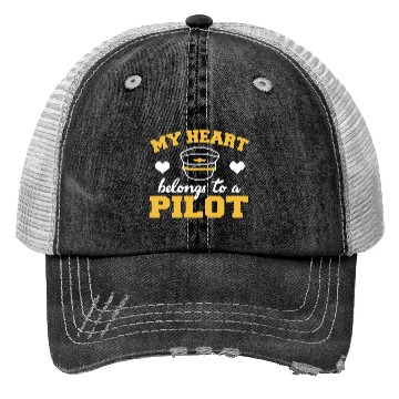 Discover MY HEART BELONG TO A PILOT Trucker Hats