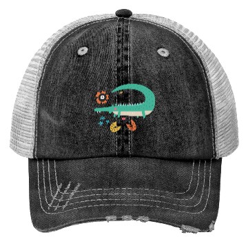 Discover Happy Green Crocodile Trucker Hats